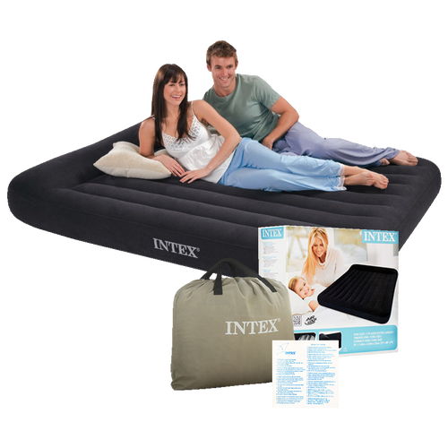 Materac dmuchany z wbudowaną poduszką 183 x 203 x 23 cm INTEX 66770