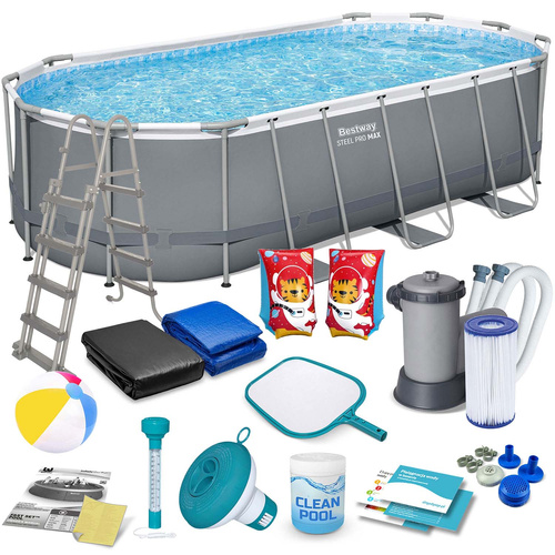 Basen ogrodowy stelażowy 549 x 274 x 122 cm 17w1 Bestway 56710