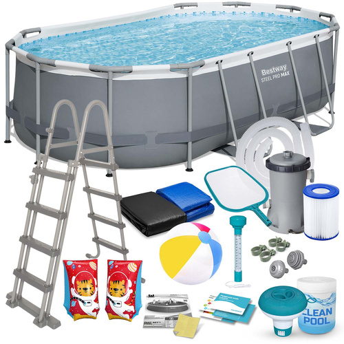 Basen ogrodowy stelażowy 427 x 250 x 100 cm 18w1 Bestway 56620