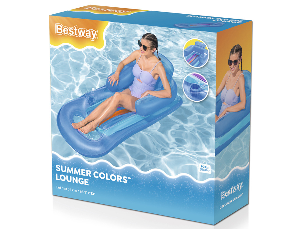 Bestway Dmuchany materac z oparciem Wbudowany uchwyt na kubek 161cm 43028