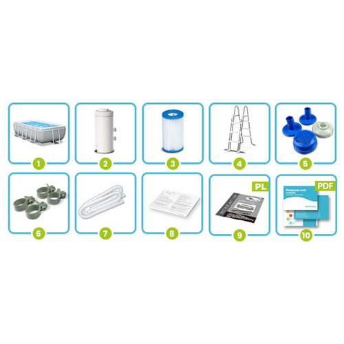 Basen ogrodowy stelażowy Prism Frame Rectangular 400 x 200 x 122 cm INTEX 26790