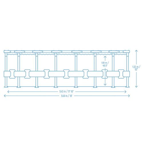 Basen Stelażowy 18FT 549x132 cm APX 365 BESTWAY