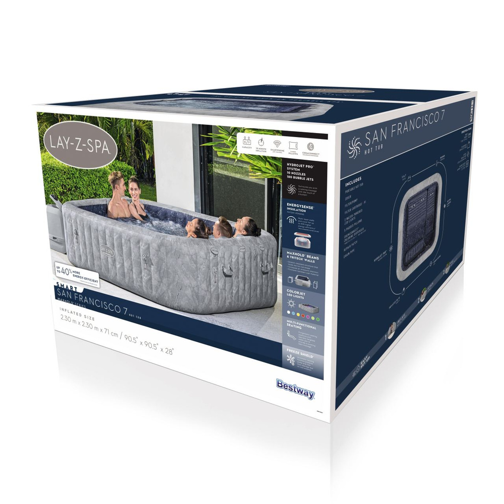 Bestway Lay-Z-Spa San Francisco Pro 7 Wi-Fi aplikacja LED 5-7osob 6001Q