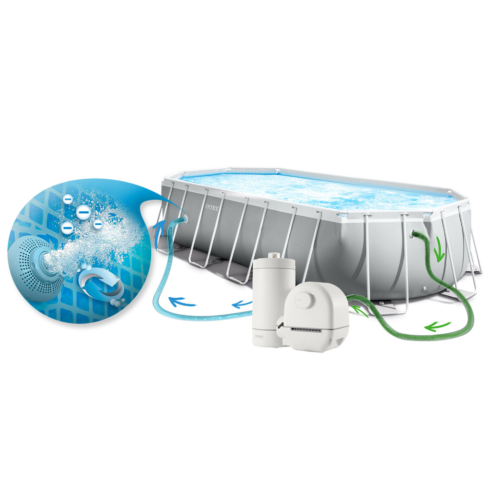 Basen ogrodowy stelażowy Prism Frame Oval 503x274x122 cm INTEX 26796 NP