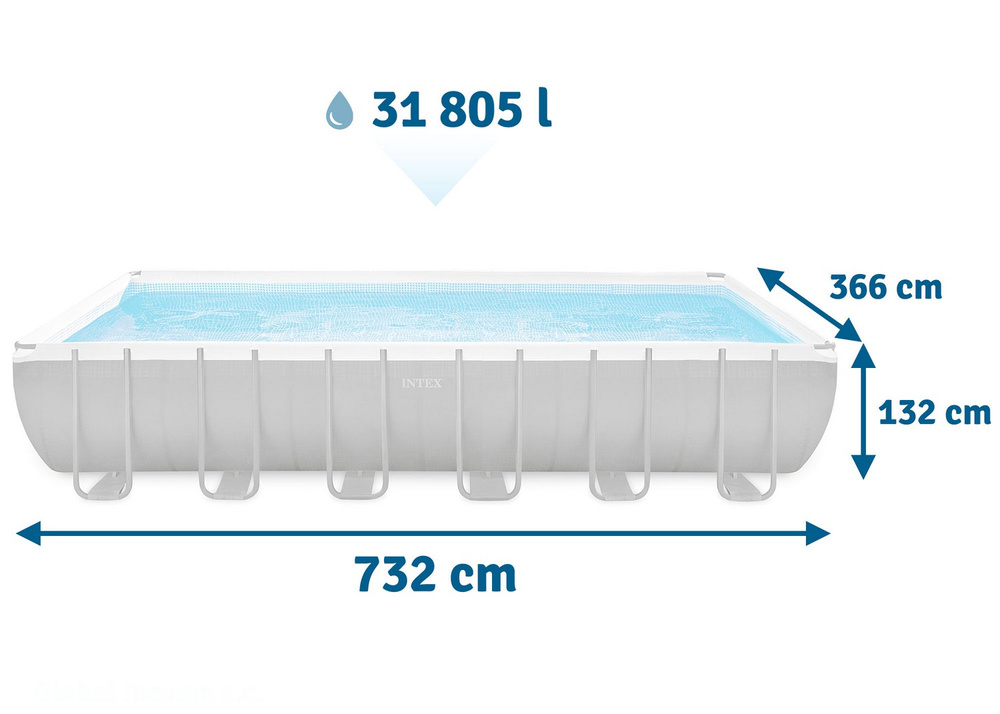 Basen ogrodowy stelażowy Ultra XTR Frame 732 x 366 x 132 cm 5 w 1 INTEX 26364