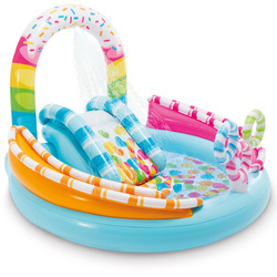 Dmuchany wodny Plac Zabaw ze zjeżdżalnią i fontanną CUKIERKI INTEX 57144