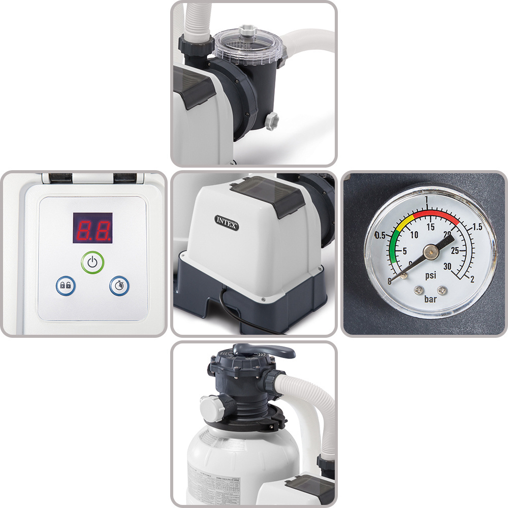 Pompa filtrująca piaskowa z generatorem chloru o wydajności 10000 l/h INTEX 26680