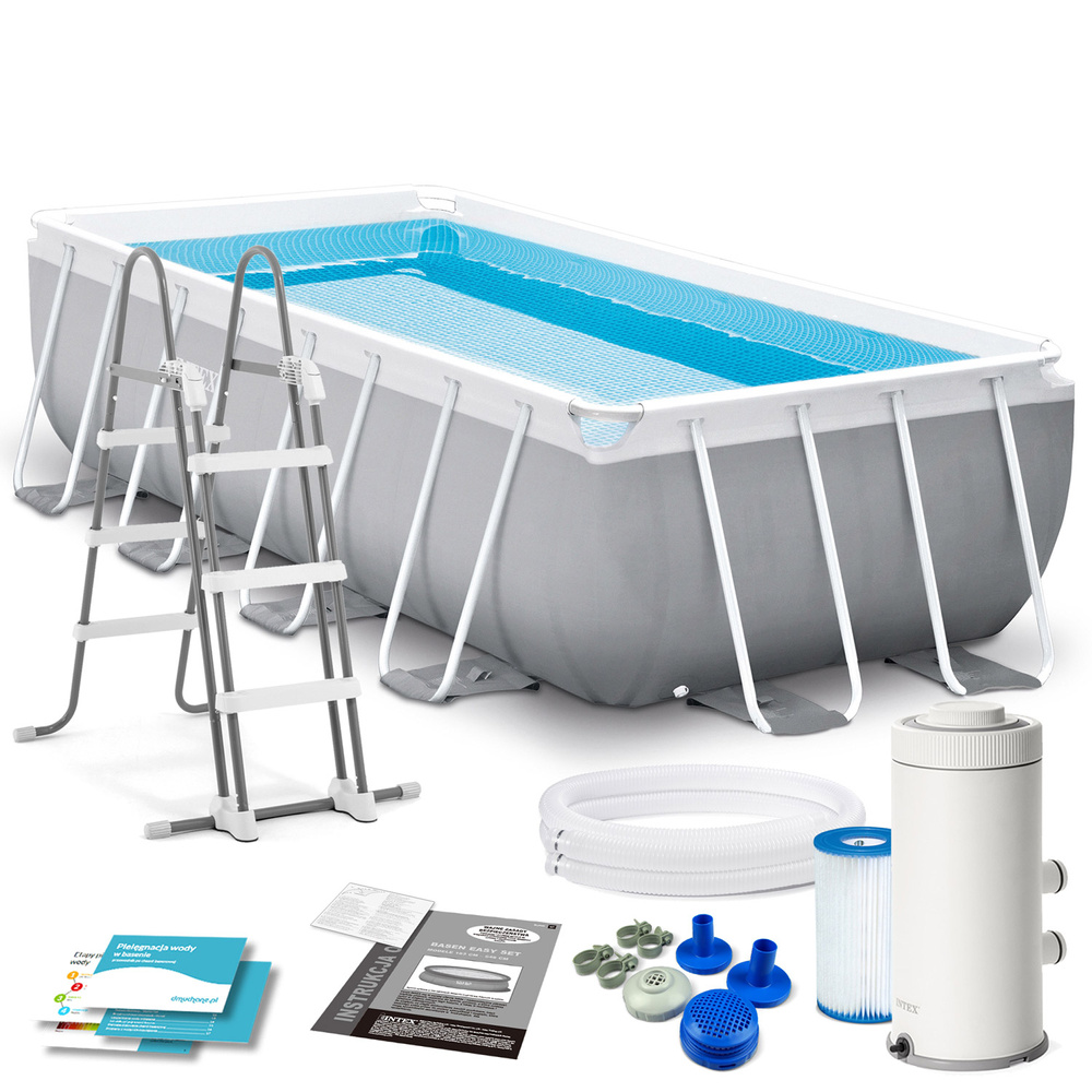 Basen ogrodowy stelażowy Prism Frame Rectangular 400x200x100 cm INTEX 26788 NP