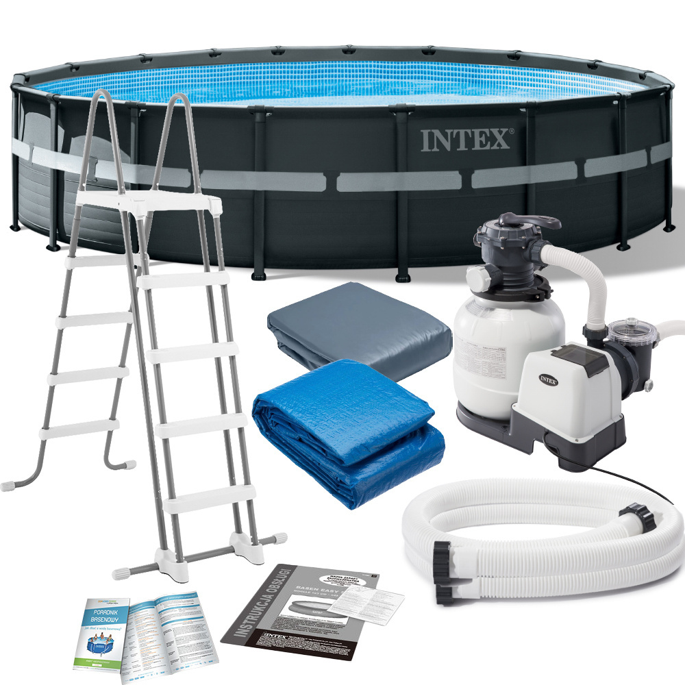 Basen ogrodowy stelażowy 549 x 132 cm INTEX 26330 z piaskiem 25 kg