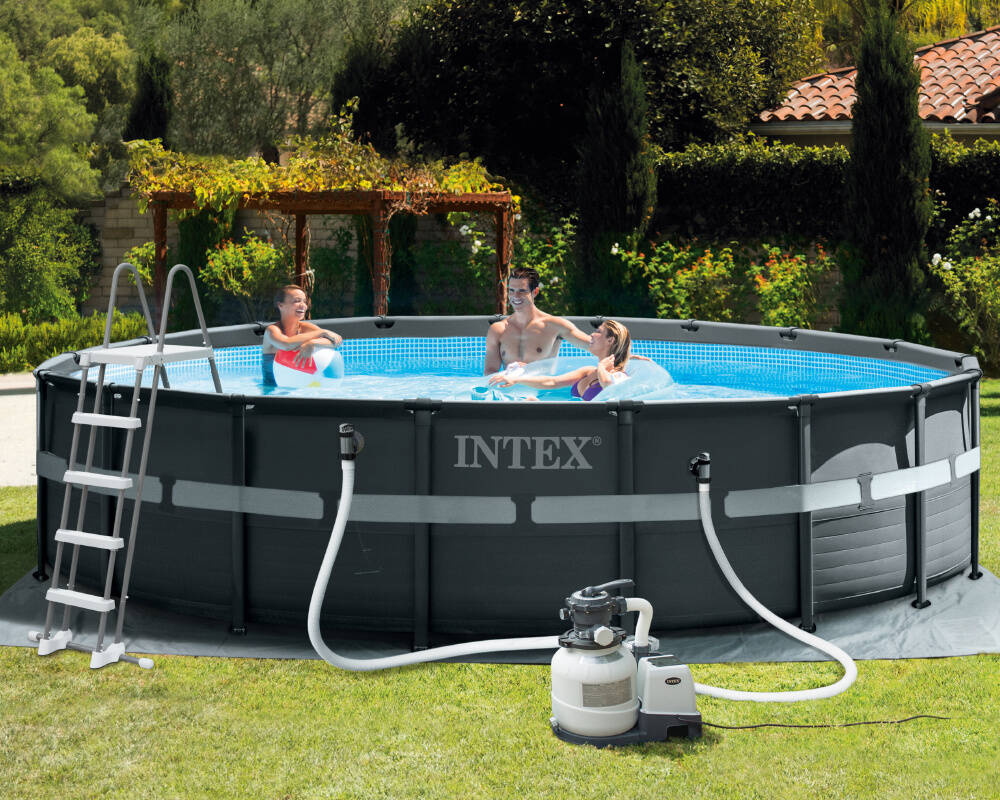 Basen ogrodowy stelażowy 549 x 132 cm INTEX 26330 z piaskiem 25 kg