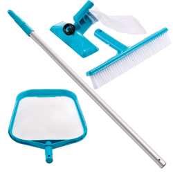 Zestaw do czyszczenia basenu - szczotka, siatka, odkurzacz INTEX 29056+rurka teleskopowa 29054