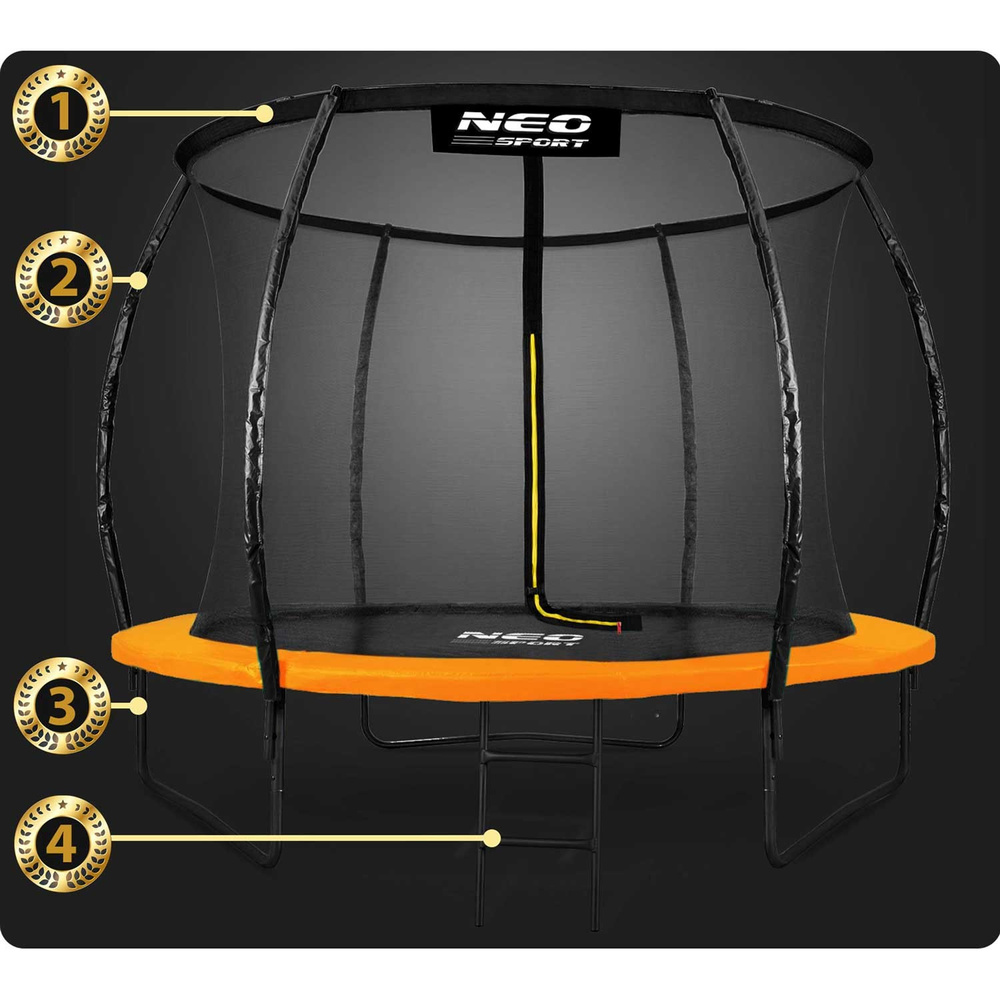 Trampolina ogrodowa profilowana 8ft/252cm z siatką wewnętrzną Neo-Sport + maszyna do baniek GRATIS