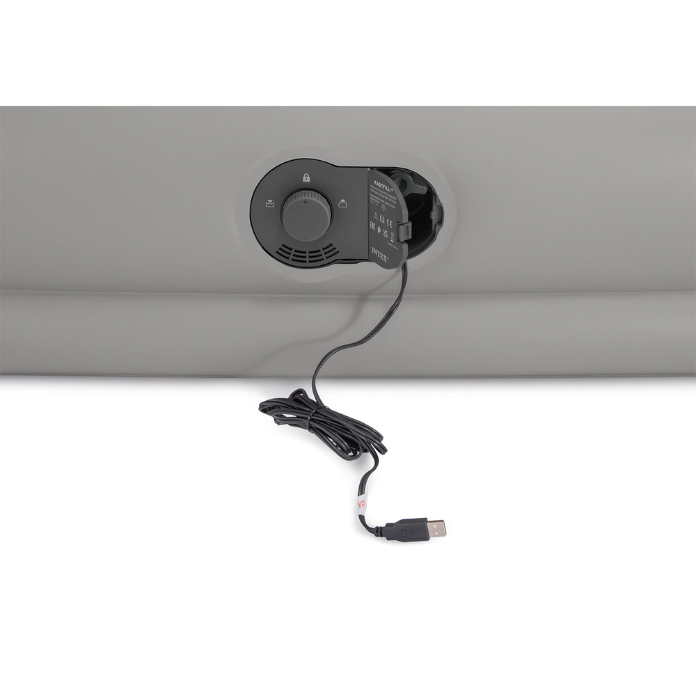 Materac welurowy dmuchany z wbudowaną pompką USB 152 x 203 x 30 cm INTEX 64114