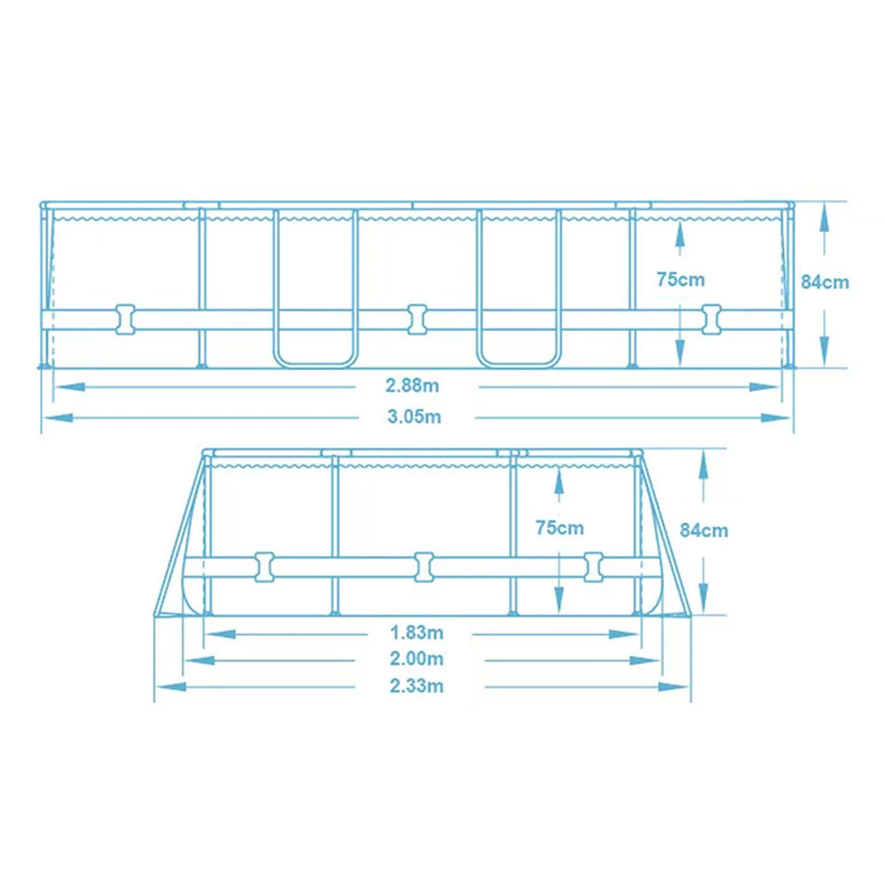 Basen ogrodowy stelażowy 305 x 200 x 84 cm 10w1 Bestway 5614A