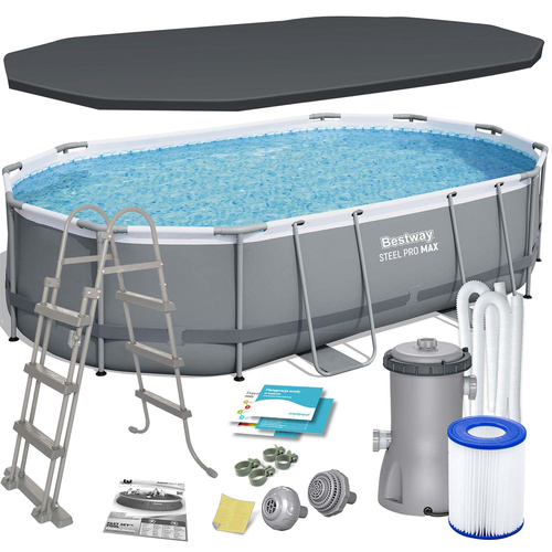 Basen ogrodowy stelażowy 488 x 305 x 107 cm 12w1 Bestway 56448