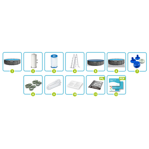 Basen stelażowy 457 x 122 cm INTEX Zestaw 12w1 26742