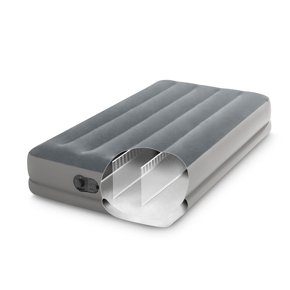 Materac welurowy dmuchany z wbudowaną pompką USB 99 x 191 x 30 cm INTEX 64112