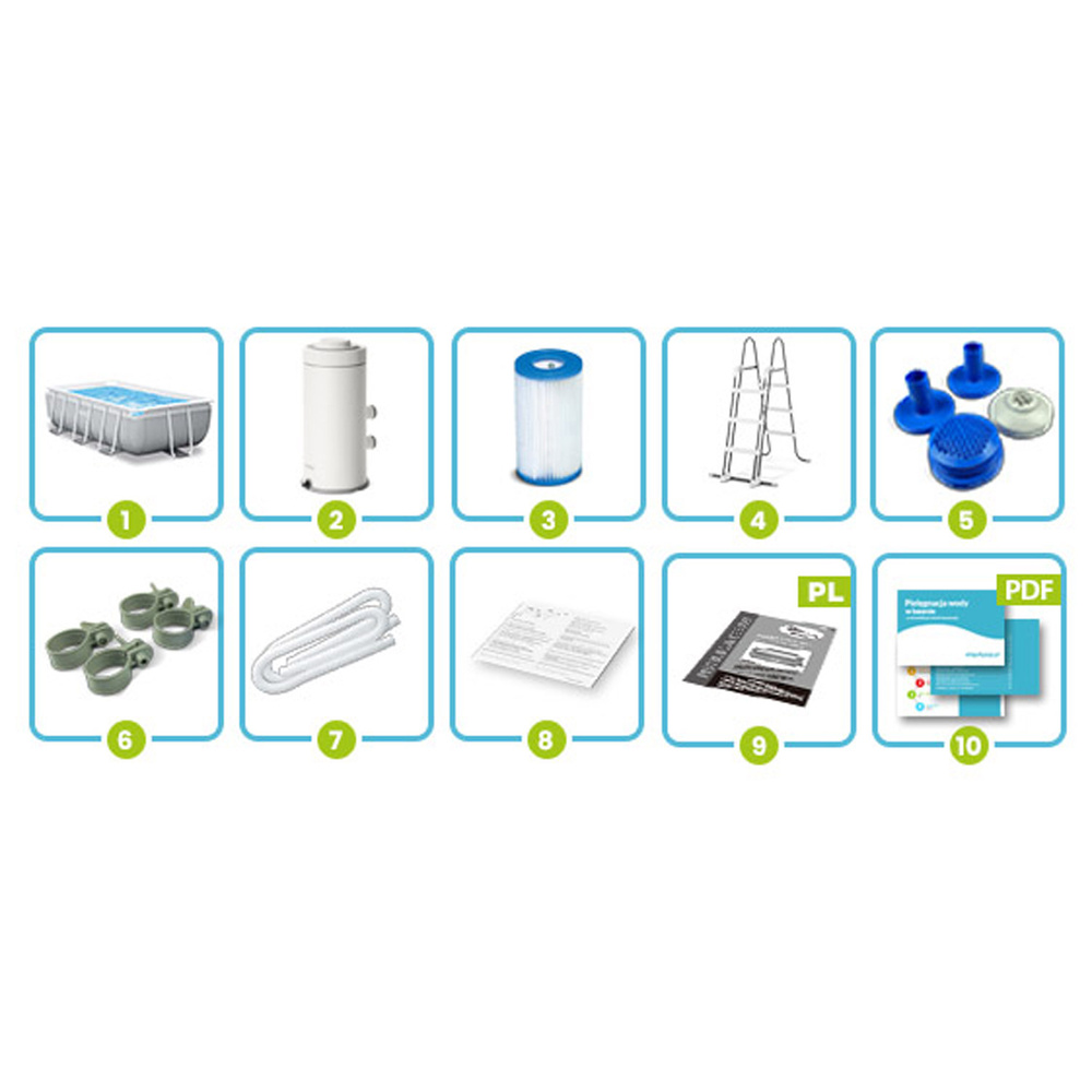 Basen ogrodowy stelażowy Prism Frame Rectangular 400x200x100 cm INTEX 26788 NP