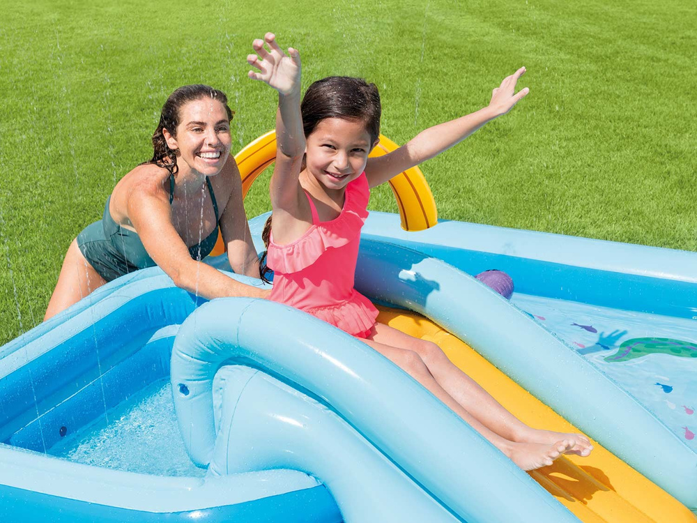 Dmuchany, wodny plac zabaw zjeżdżalnia dżungla JUNGLE INTEX 57161