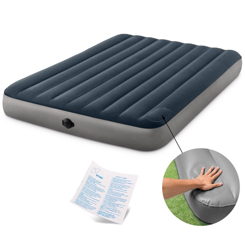 Materac dmuchany z wbudowaną pompką nożną 152x203x25cm INTEX 64783