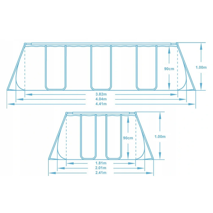 Basen ogrodowy stelażowy 404 x 201 x 100 cm 18w1 Bestway 56441