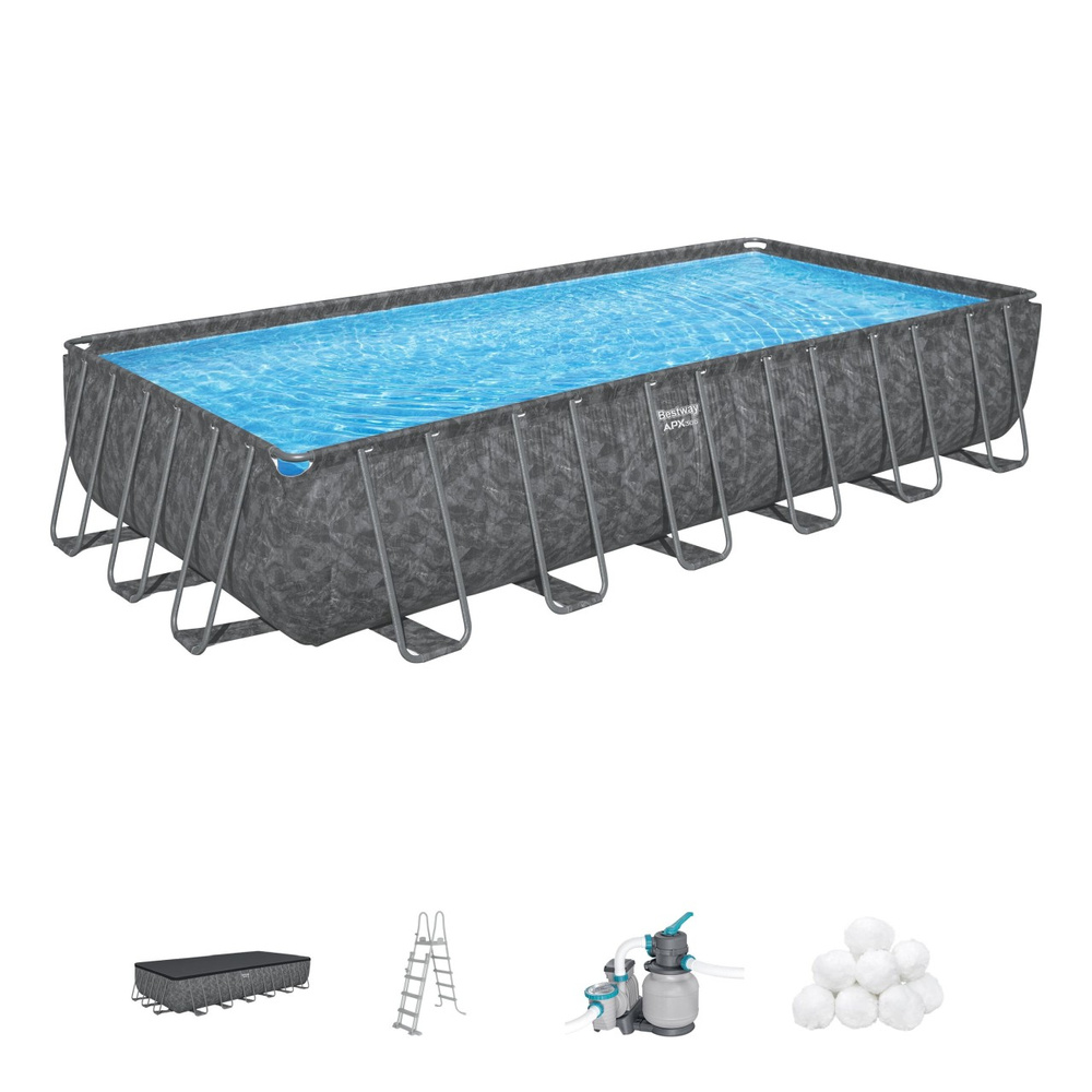 Bestway Basen stelażowy CAŁOROCZNY APX 365 732x366cm pompa drabinka 561KG