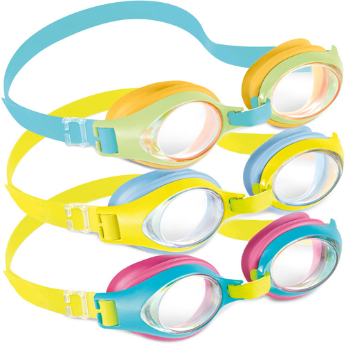 Okulary do pływania pływackie junior  Intex 55611 zielono- pomarańczowo- niebieskie 