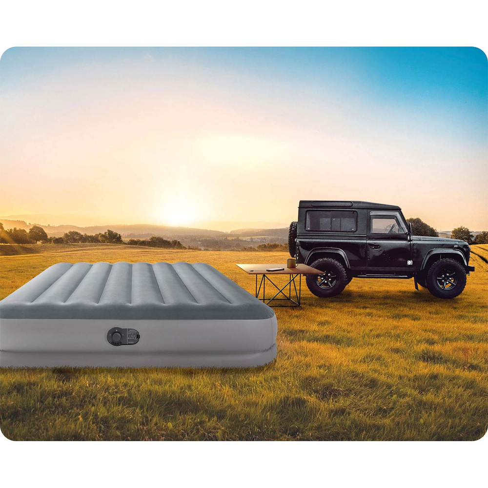 Materac welurowy dmuchany z wbudowaną pompką USB 152 x 203 x 30 cm INTEX 64114