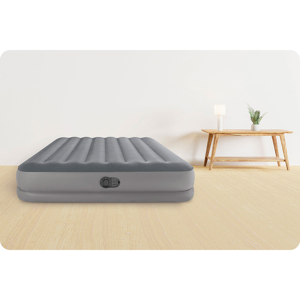 Materac welurowy dmuchany z wbudowaną pompką USB 152 x 203 x 30 cm INTEX 64114