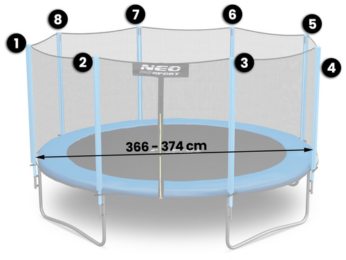 Siatka zewnętrzna Neosport 374 cm 12ft 8sł