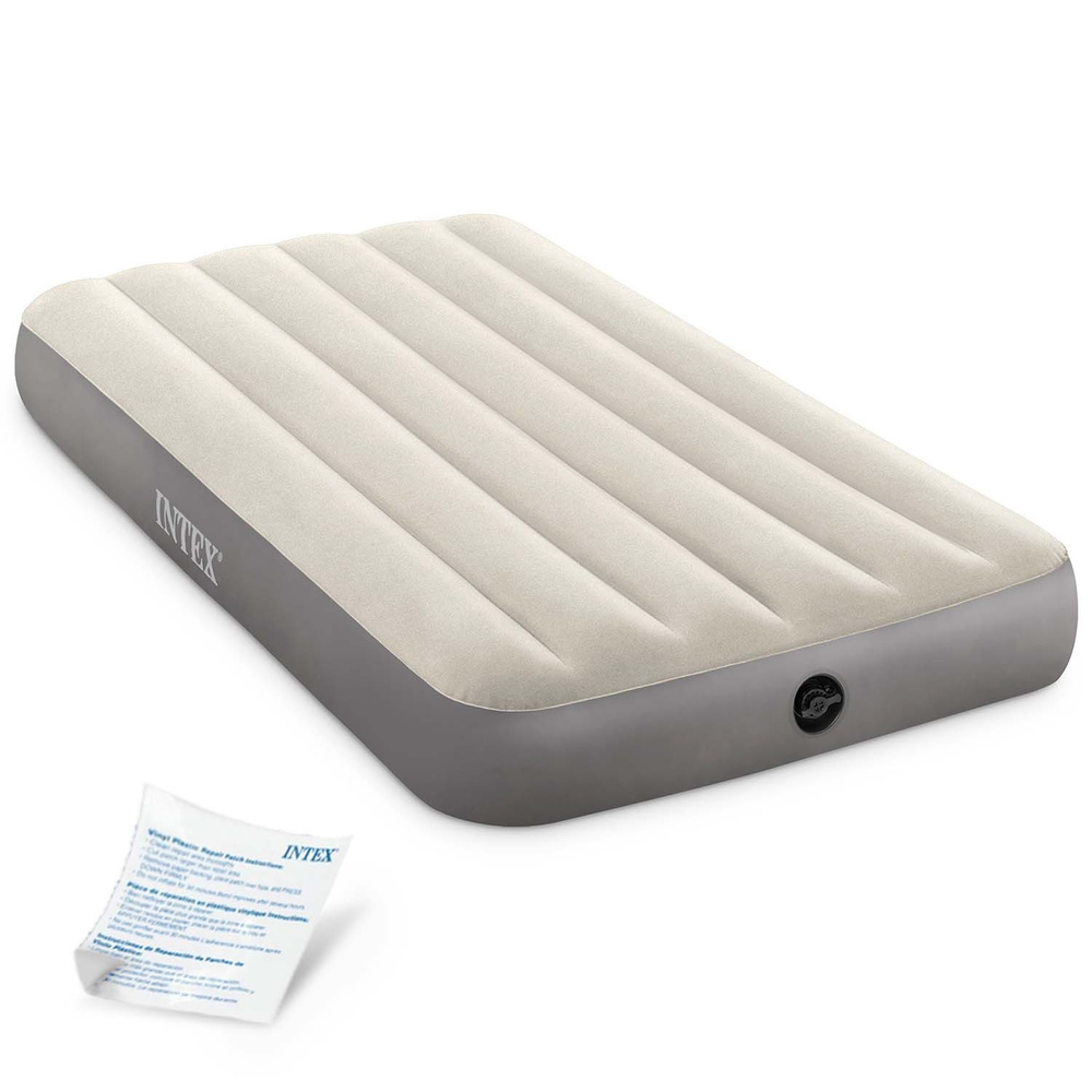 Materac welurowy dmuchany Deluxe Twin 99x191x25 cm Intex 64101