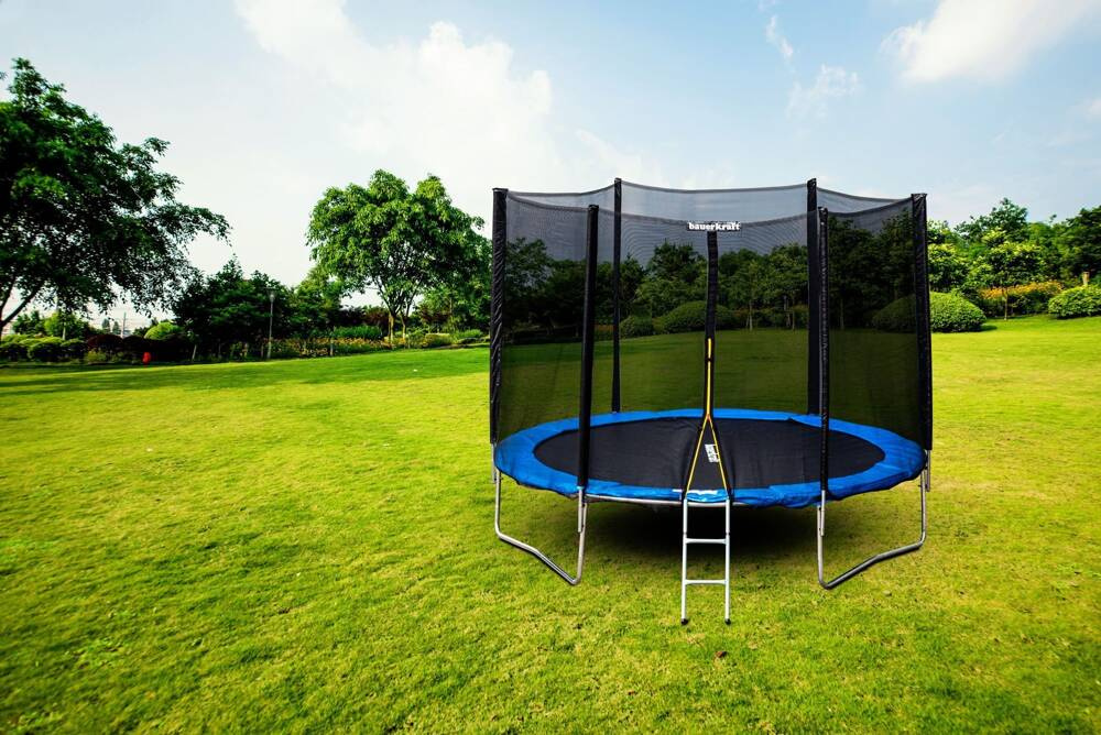 TRAMPOLINA OGRODOWA BAUERKRAFT Z SIATKĄ O ŚREDNICY 10FT 304 - 312CM