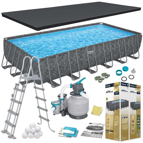 Bestway Basen stelażowy CAŁOROCZNY APX 365 732x366cm pompa drabinka 561KG