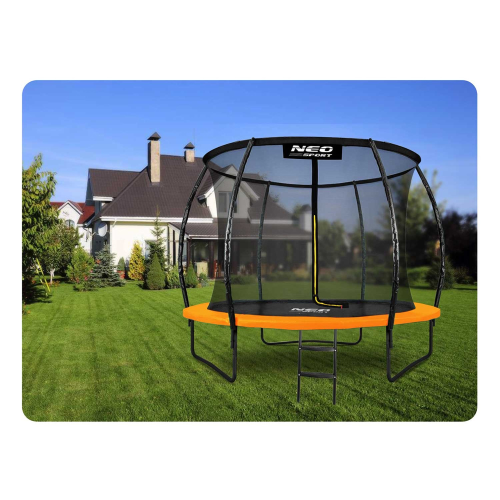 Trampolina ogrodowa profilowana 8ft/252cm z siatką wewnętrzną Neo-Sport + maszyna do baniek GRATIS