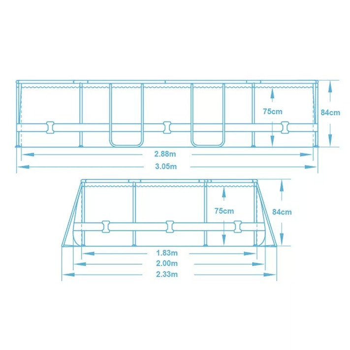 Basen ogrodowy stelażowy 305 x 200 x 84 cm 17w1 Bestway 5614A