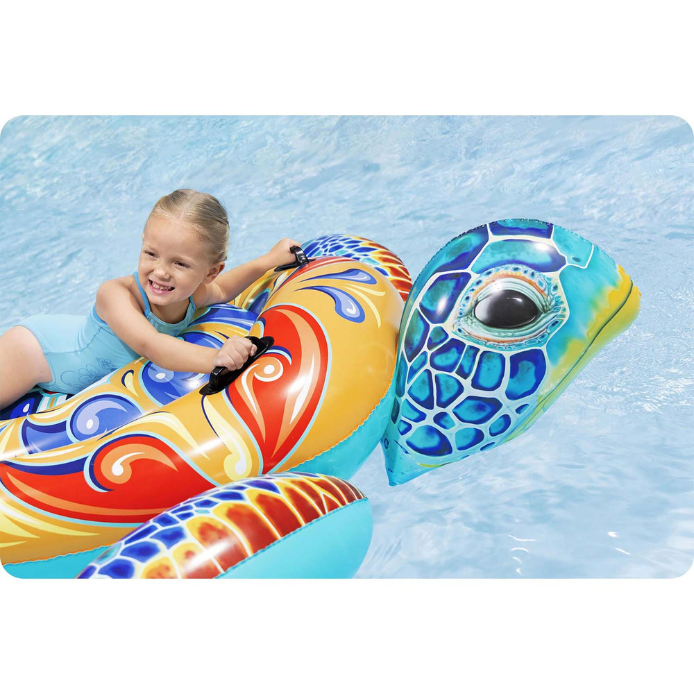 Bestway Dmuchany materac z uchwytami ŻÓŁW Nadruk Majolika 183x173cm 41523