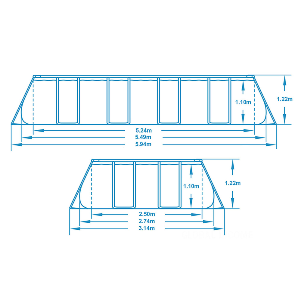 Basen ogrodowy stelażowy 549 x 274 x 122 cm 17w1 Bestway 56710