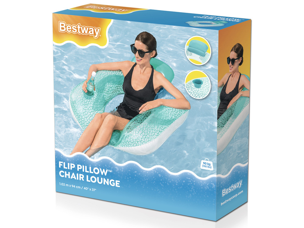 Bestway Dmuchany Fotel do pływania Oparcie + uchwyt na kubek 102x94cm 43097