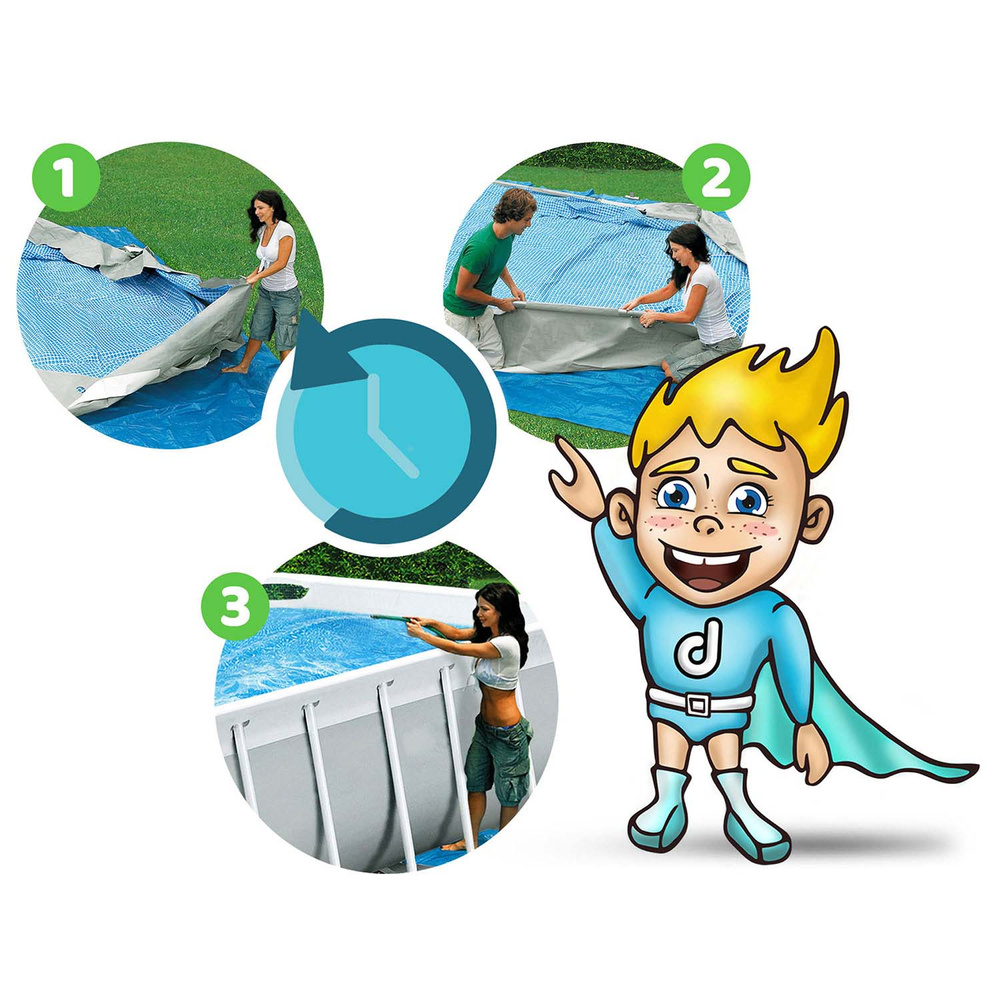 Basen ogrodowy stelażowy 282 x 196 x 84 cm 16w1 Bestway 56629N