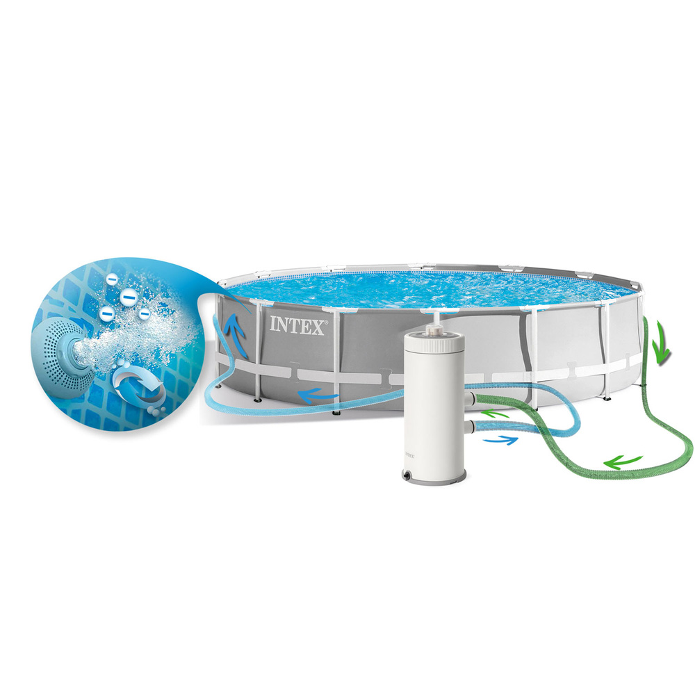 Basen ogrodowy stelażowy Prism Frame 457x107 cm z pompą filtrującą INTEX 26724 NP