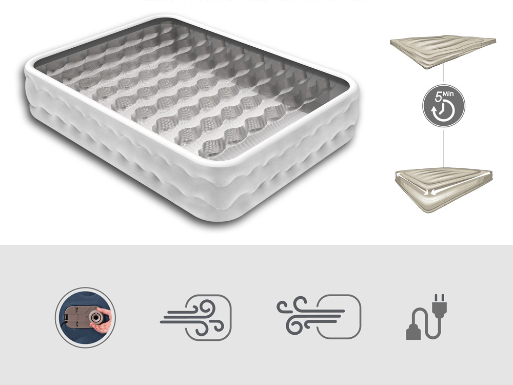 Bestway 2-osobowy Materac Queen Tritech Truleisure Air 203x152x51cm 6716P