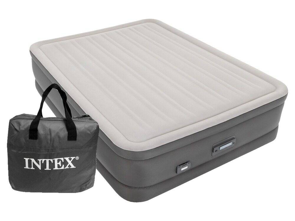 Materac welurowy PremAire z supernowoczesną pompką 152 x 203 x 46 cm INTEX 64770