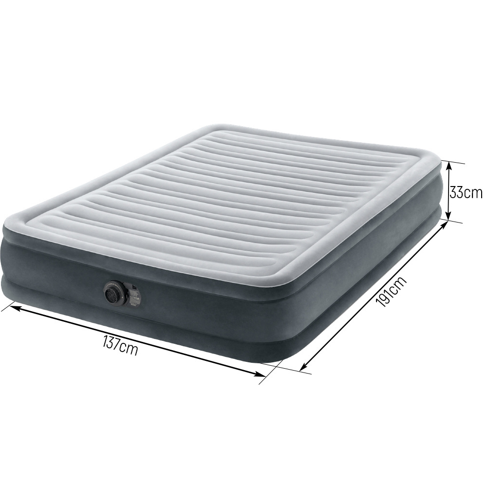 OUTLET Materac welurowy z wbudowaną pompką 137 x 191 x 33 cm INTEX 67768