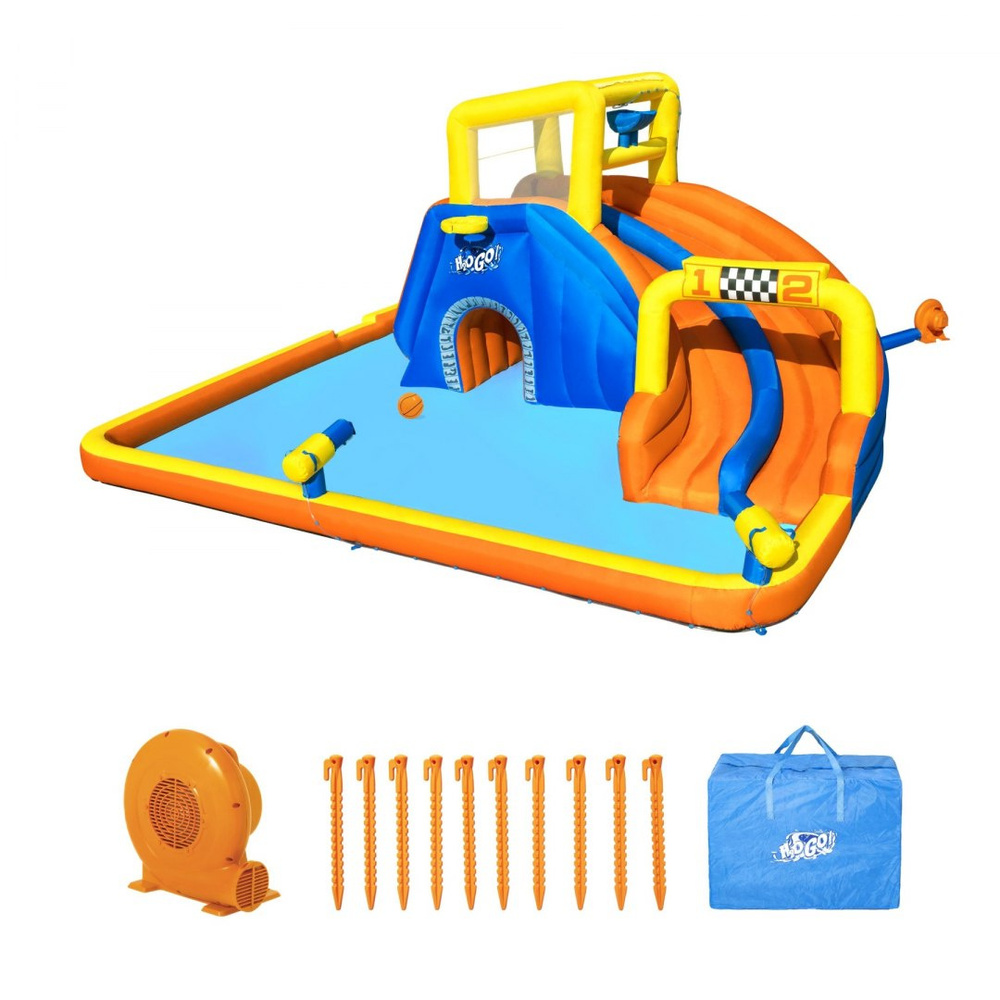 Bestway ogromny WODNY PLAC ZABAW 551x502x265cm zjeżdżalnia ścianka 53377