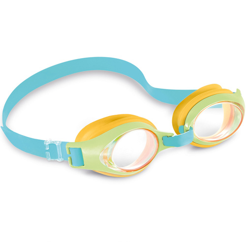 Okulary do pływania pływackie junior  Intex 55611 zielono- pomarańczowo- niebieskie 