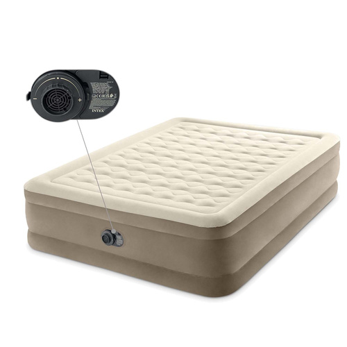Materac welurowy Ultra Plush z wbudowaną pompką 152 x 203 x 46 cm INTEX 64428
