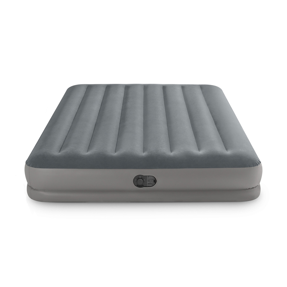 Materac welurowy dmuchany z wbudowaną pompką USB 152 x 203 x 30 cm INTEX 64114