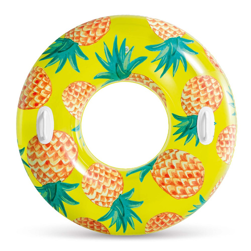 Duże koło dmuchane z uchwytami 107 cm Intex 56261 ananas