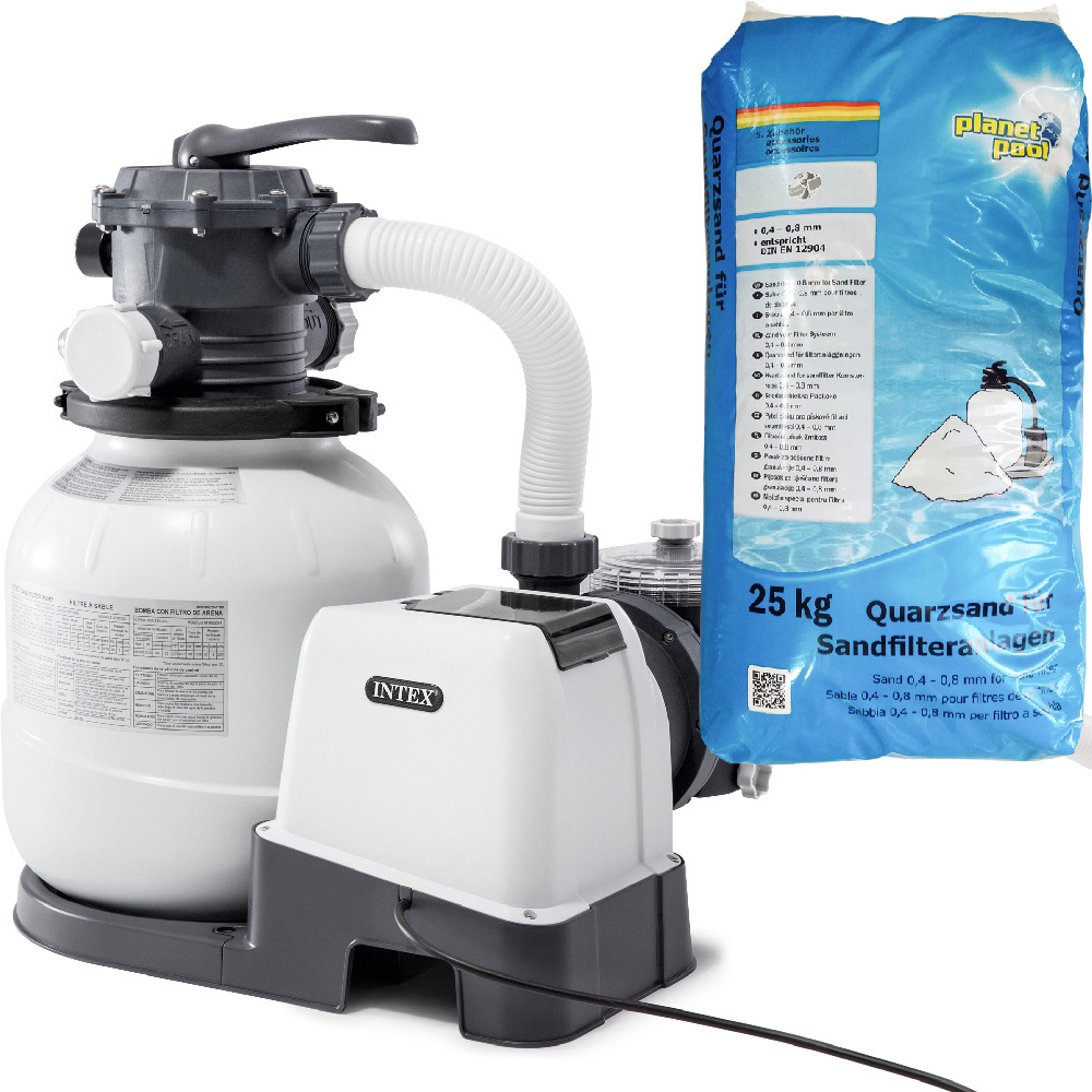 Pompa filtrująca piaskowa o wydajności 7900 l/h INTEX 26646 + piasek 25kg