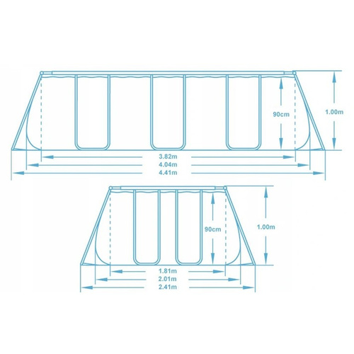Basen ogrodowy stelażowy 404 x 201 x 100 cm 11w1 Bestway 56441